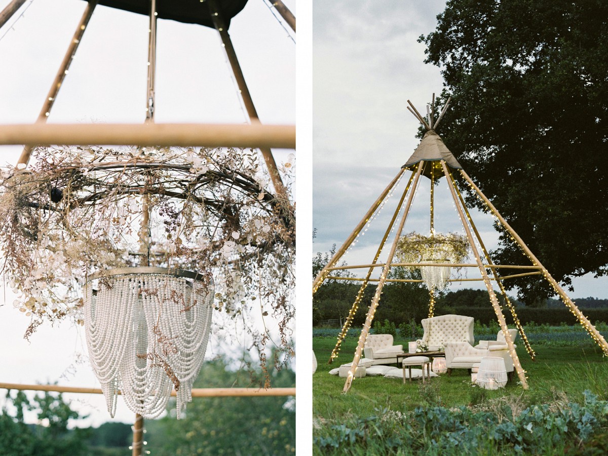 Alfresco Wedding Style with a Tipi in the English Countryside