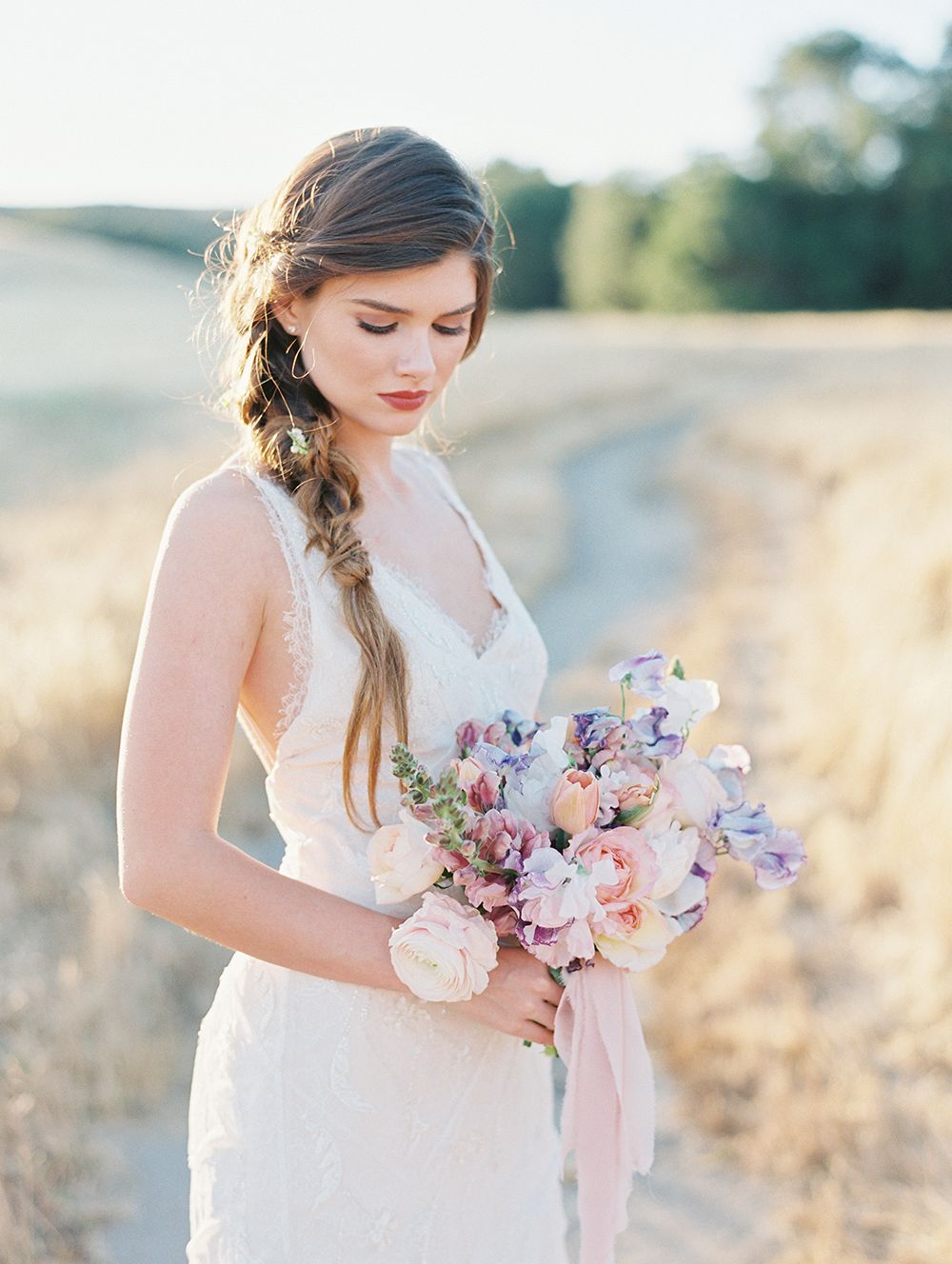 Braided Hair for a Spring Bride by Valentina Glidden | Wedding Sparrow